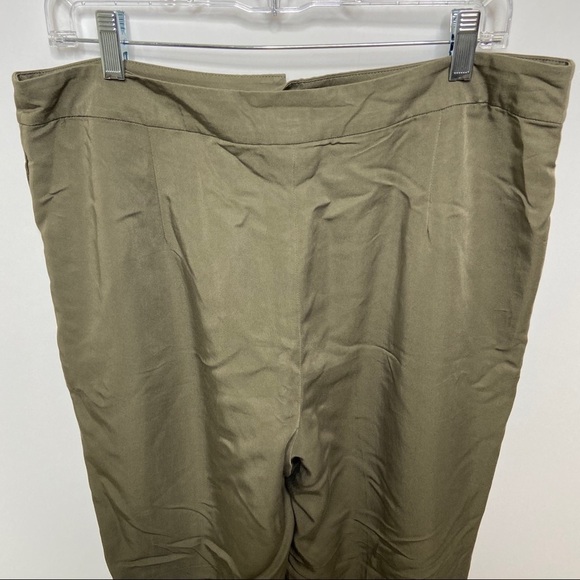 NWT LK Bennett Size 12 Green Pleated Crop Melodie Pants - Picture 4 of 7